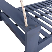 Twin Size Outdoor Porch Swing Bed with 400 LBS Capacity, Acacia Wood Swing Frame for Garden & Patio, 86'' L x 41.5'' W x 17.5'' H, Gray(m-9)