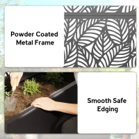 Outsunny Metal Planter Box with Trellis, 70" Raised Garden Bed with Trellis Privacy Screen for Climbing Plants, Leaves Cut-Out(m-6)