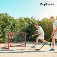 Soozier 3' x 2' Mini Hockey Goal, Easy Setup Hockey Net with Metal Frame, Lightweight & Portable(m-9)