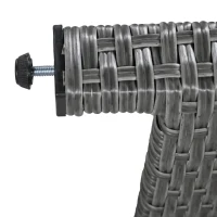 5-Piece Rattan Patio Sofa with Extendable Side Table & Dining Table, All-Weather Wicker Sectional for Garden, 47" L x 27.5" W x 27.5" H, Gray(m-7)