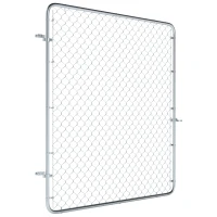 Outsunny Garden Gate Chain Link Fence Gate, Galvanized Steel Garden Door for Yard Entrance Way, 70.9 x 70.9 in., Silver(m-2)