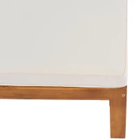 Casual Outdoor Sectional Sofa with Wood Frame & Cushions, Patio Seating Group for Backyard, 25.5" L x 25.5" W x 25.5" H, Beige(m-11)