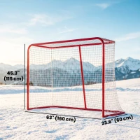 Soozier 5' x 4' Mini Hockey Goal, Easy Setup Hockey Net with Metal Frame, Lightweight & Portable(m-3)