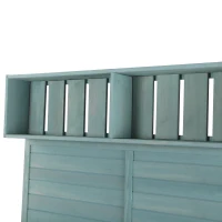 Outdoor Potting Bench with 4 Storage Shelf & Side Hook, Rustic Garden Workstation with Fir Wood Frame, 47'' L x 19.5'' W x 65'' H, Green(m-11)