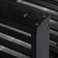 Twin Size Porch Swing Daybed with 4 Hanging Ropes and High Back, Acacia Wood Swing Bench for Garden, 82'' L x 40.5'' W x 27.5'' H, Black(m-11)