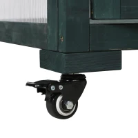 Portable Wood Greenhouse with Wheels & 3-Tier Shelf, Solid Wood Frame with Openable Roof for Balcony, 31.5'' L x 22.5'' W x 62'' H, Green(m-12)