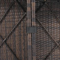 Round Patio Sofa Set with All-Weather Wicker & Thick Cushions, PE Rattan Conversation Group for Garden, 87" L x 61" W x 33.5" H, Brown(m-8)