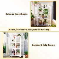 Portable Wood Greenhouse with Openable Roof & 3-Tier Shelf, Vertical Cold Frame for Indoor Outdoor Use, 31.5'' L x 22.5'' W x 62'' H, White(m-4)
