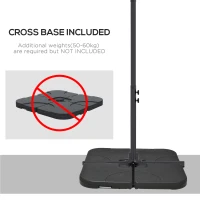 Outsunny 3(m) patio offset umbrella, with Cross Base - Dark Grey(m-6)