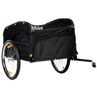 Soozier Bike Cargo Trailer, 45 Gal Bicycle Trailer Wagon Cart with Cargo Net, Quick Release 20" Wheels, Safe Reflectors(m-2)