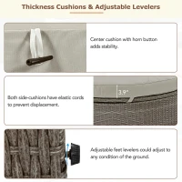 All-Weather Rattan Daybed with Adjustable Backrest, Stylish Chaise Lounge with Thick Cushion for Poolside, 78.5" L x 55.5" W x 16.5" H, Gray(m-7)