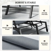 Outsunny Chaise Lounge Chair for 2 Person, Outdoor Lounge Chair with 5-Position Adjustable and Wheels(m-7)