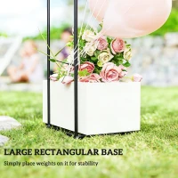 Outsunny 8 ft Steel Garden Arch, Garden Arbor Trellis with Large Base for Climbing Plants, Wedding Arch Stand, Black(m-5)