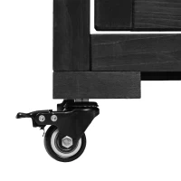 Portable Wood Greenhouse with Wheels & 3-Tier Shelf, Tall Cold Frame with Vented Roof for Balcony Garden, 31.5'' L x 22.5'' W x 62'' H, Black(m-10)