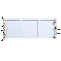 Patio Wooden Swing Chair with 10.8FT Hemp Rop, Hanging Acacia Wood Porch Swing with Cushion & Pillow, 63'' L x 23.5 W x 2'' H, White(m-10)