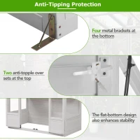 Walk-In Greenhouse with 4 Skylight & 2 Folding Shelf, Wood Cold Frame with Polycarbonate Panel for Garden, 58'' L x 29'' W x 78'' H, White(m-7)
