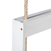 Twin Daybed Porch Swing with 4 Rope for Patio or Garden, Wood Swing Bench with Farmhouse Design, 82'' L x 40.5'' W x 27.5'' H, White(m-9)