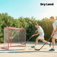 Soozier 5' x 4' Mini Hockey Goal, Easy Setup Hockey Net with Metal Frame, Lightweight & Portable(m-9)