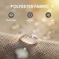 Outsunny Gazebo Curtains, 10' x 10' Universal Replacement Privacy Curtain, 4-Panels Sidewall with Roll up Mesh Windows, Khaki(m-7)