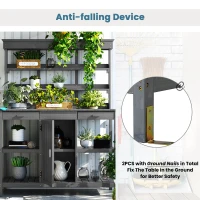 Outdoor Potting Bench with 2 Drawers, Cabinet & Open Shelf, Farmhouse Garden Workstation for Backyard, 50'' L x 19.5'' W x 66'' H, Gray(m-4)