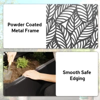 Outsunny Metal Planter Box with Trellis, 44.5" Raised Garden Bed with Trellis Privacy Screen for Climbing Plants, Leaves Cut-Out(m-6)