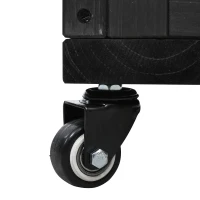 Mini Wood Cold Frame Greenhouse with Wheels for Patio, Elevated Garden Bed for Indoor Outdoor Use, 35.5" L x 17.5" W x 37.5" H, Black(m-11)