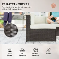 Outsunny 7 Piece Patio Furniture Set, All Weather PE Rattan Outdoor Furniture Conversation Sets with Glass Top Coffee Table(m-4)