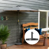 Outsunny 20 lbs Resin Half Parasol Base Outdoor Umbrella Stand Weight, Concrete Garden Parasol Stand, Black(m-8)