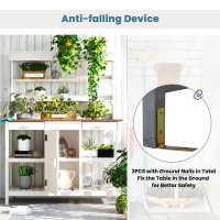 Large Wooden Potting Bench with 2 Drawer, Cabinet, Open Shelf, Farmhouse Garden Workstation for Backyard, 50'' L x 19.5'' W x 66'' H, White(m-7)