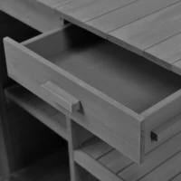 Outdoor Potting Bench with 2 Drawers, Cabinet & Open Shelf, Farmhouse Garden Workstation for Backyard, 50'' L x 19.5'' W x 66'' H, Gray(m-11)
