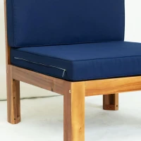 Casual Outdoor Sectional Sofa with Wood Frame & Cushions, Patio Seating Group for Backyard, 25.5" L x 25.5" W x 25.5" H, Natural(m-9)