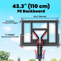Soozier Basketball Hoop, 7.7 FT to 10 FT Adjustable, Portable Basketball Goal with 43'' Shatterproof Backboard,Fillable Base(m-9)