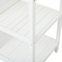 Large Wooden Potting Bench with 2 Drawer, Cabinet, Open Shelf, Farmhouse Garden Workstation for Backyard, 50'' L x 19.5'' W x 66'' H, White(m-11)