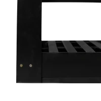 Twin Size Porch Swing Daybed with 4 Hanging Ropes and High Back, Acacia Wood Swing Bench for Garden, 82'' L x 40.5'' W x 27.5'' H, Black(m-9)