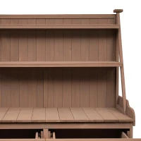 Garden Potting Bench Table with Cabinet, Drawer & Shelf, Fir Wood Outdoor Workstation for Garden & Patio, 47'' L x 23'' W x 65'' H, Brown(m-8)