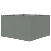 Outsunny 9.84' x 11.8' Gazebo Sidewall Set with Hooks/C-Rings, Gray(m-11)