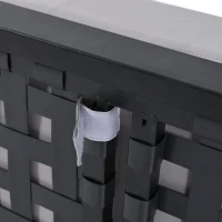 2 In 1 Outdoor Daybed with Wood Side Table for Patio, Convertible Padded Chaise Lounge with Adjustable Leg, 59" L x 55" W x 21" H, Gray(m-10)