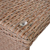 6-Piece Patio Rattan Set with Adjustable Lounger & Storage Box, All-Weather Wicker Furniture for Garden, 75.5" L x 27.5" W x 28.5" H, Natural(m-12)