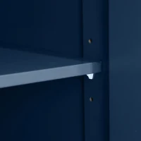 HOMCOM Kitchen Island with Storage, Rolling Kitchen Island with Drop Leaf, Rubber Wood Top and Adjustable Shelves, Navy Blue(m-8)