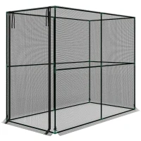 Outsunny Crop Cage, Plant Protection Tent with Zippered Door, Plant Protector from Animals for Vegetables Flowers Fruits, Black(m-2)
