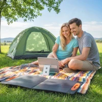 HOMCOM 100W Portable Solar Panel, Foldable Solar Charger with USB-A & USB-C Fast Charging Output, IP67 Waterproof(m-8)