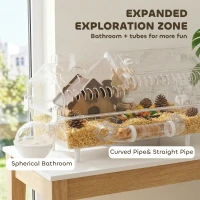 PawHut 8 in 1 Hamster Cage with All Accessories for Dwarf Hamster, 21.5" x 11.8" x 12.6"(m-10)