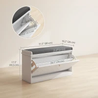 HOMCOM Shoe Storage with Seat, Upholstered Hallway Bench, Shoe Bench with Flip Drawer, Adjustable Shelf for 6-8 Pairs of Shoes(m-3)