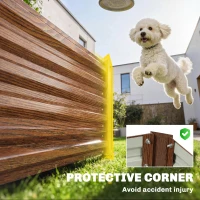 Outsunny 8 x 2.6 x 1.5ft Galvanized Raised Garden Bed, Reinforced Outdoor Planter Box with Open Bottom, Brown Wood Effect(m-9)