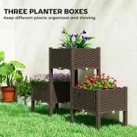 Outsunny Plastic Raised Garden Bed with Legs, Self Watering Elevated Planter Boxes with Drainage Holes and Plugs, Easy Assembly(m-5)