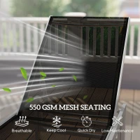 Outsunny Outdoor Lounge Chair, 5-Position Reclining Outdoor Chaise Lounge Tanning Chair with Mesh Seat, Black(m-5)