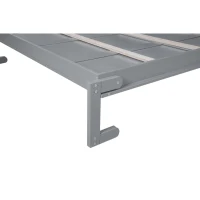 Queen Size Murphy Bed with Shelves and LED Lights, Space-Saving Wall Bed with Flexible Slats, 93.5" L x 84.5" W x 88.5" H, Grey(m-10)