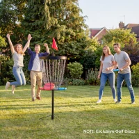 Soozier 24-Chain Portable Practice Basket for Disc Golf Target Stand, Lightweight Basket w/ Carry Bag Black and Silver(m-10)