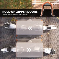 Outsunny 6' x 8' Portable Shed, Outdoor Storage Shed Tent with Doors, Windows, Waterproof Motorcycle Bike Tent, Light Grey(m-6)