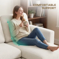 HOMCOM Sectional Sofa, Corduroy U Shaped Couch with Double Chaise and Spring Cushions, 2200lb Capacity, Beige(m-5)